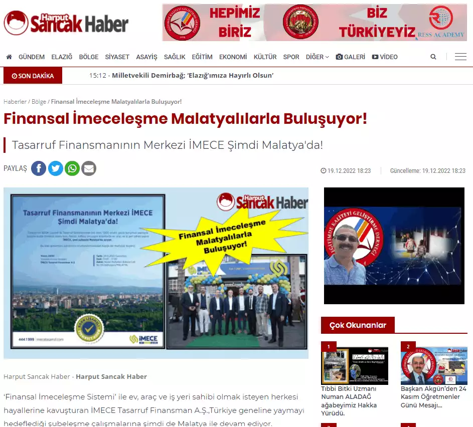 Finansal İmeceleşme Malatyalılarla Buluşuyor!