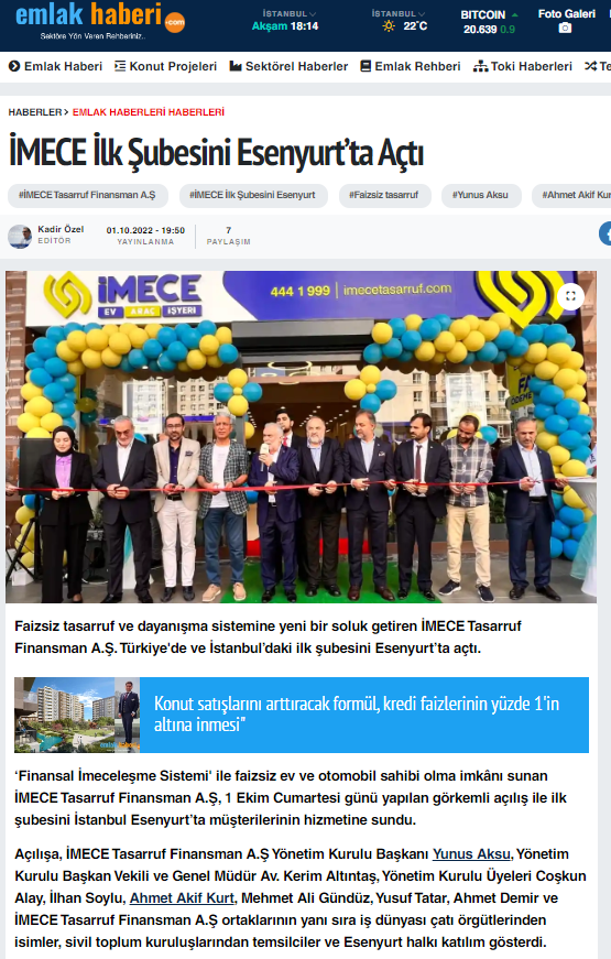  İMECE, İlk Şubesiyle Esenyurt’ta