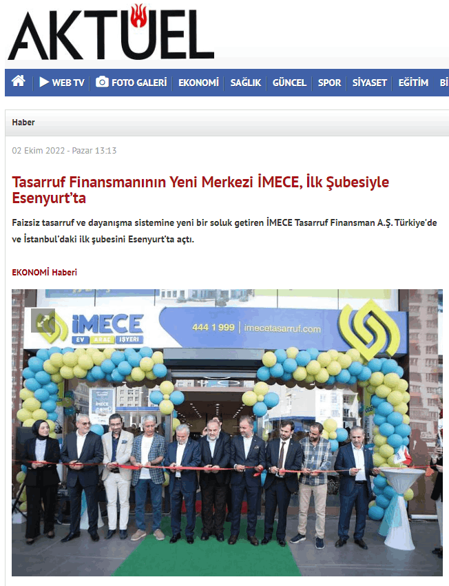 Tasarruf Finansmanının Yeni Merkezi İMECE, İlk Şubesiyle Esenyurt’ta